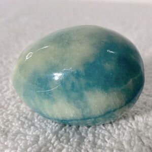 Vintage Polished Light Blue Stone Egg